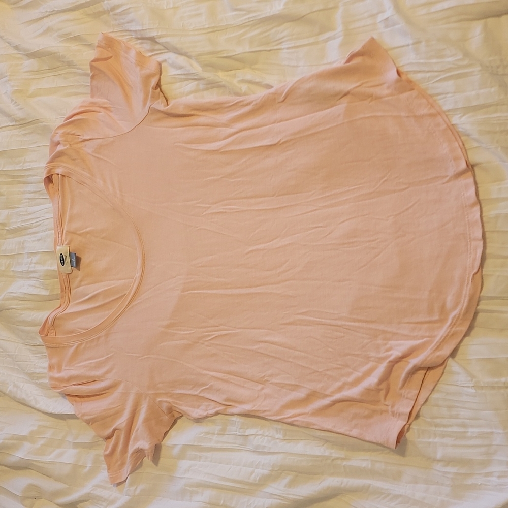 Pink swoop neck tee